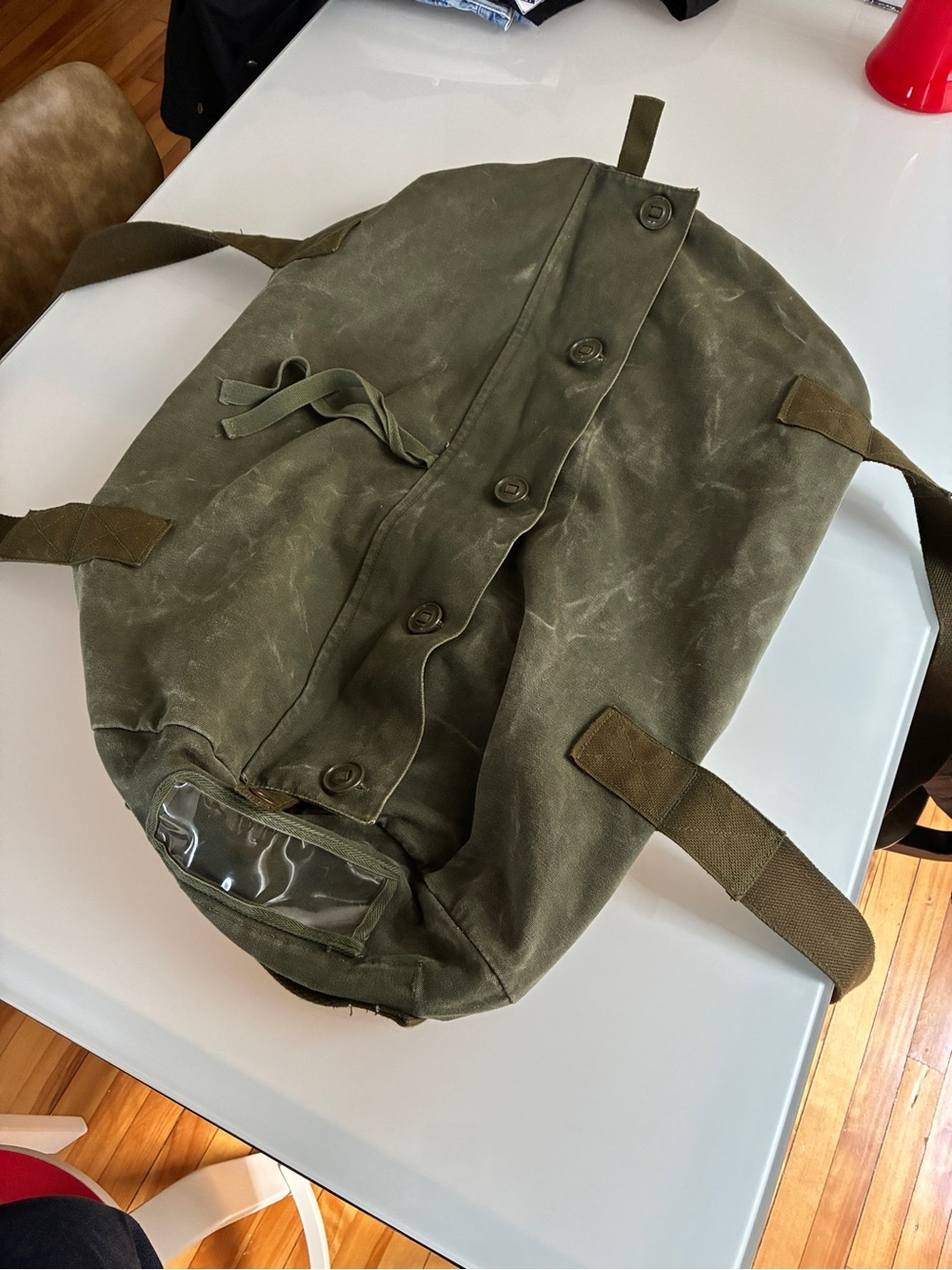 Large Vintage Military Duffel Bag